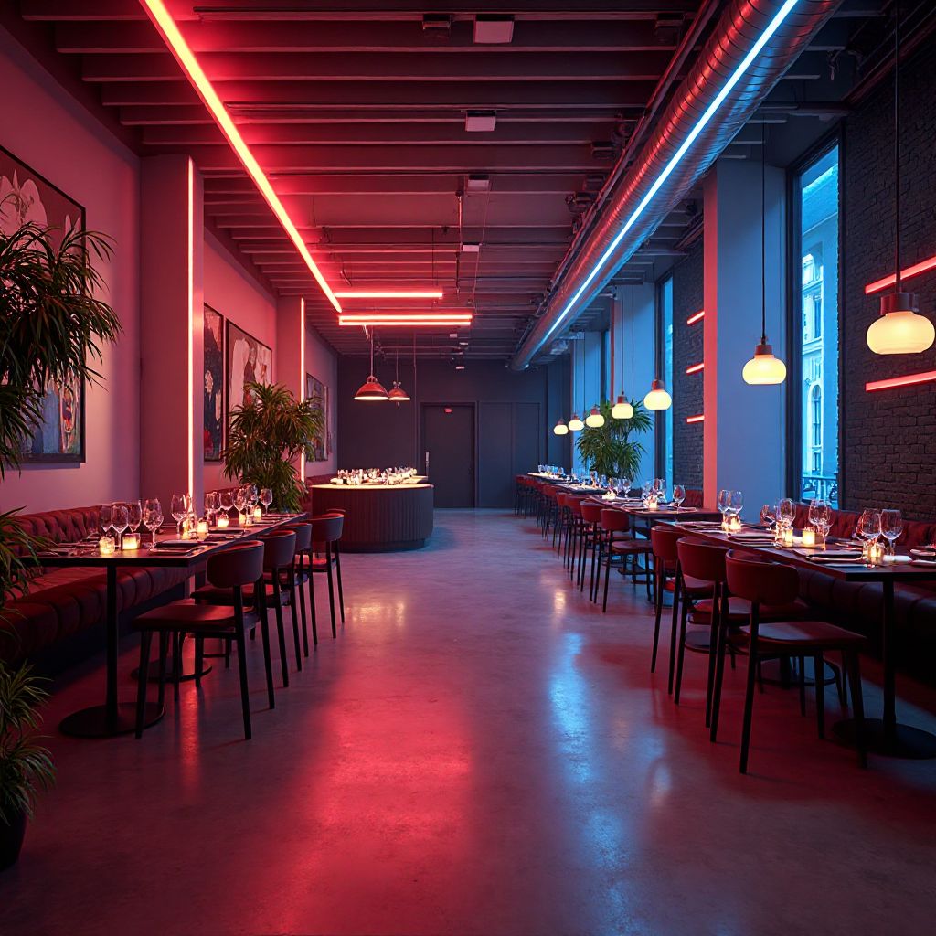 Corporate event setup with modern decor