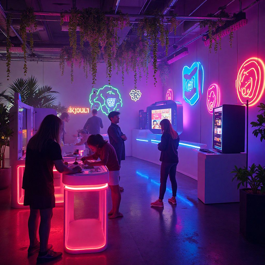 Themed party with colorful decorations